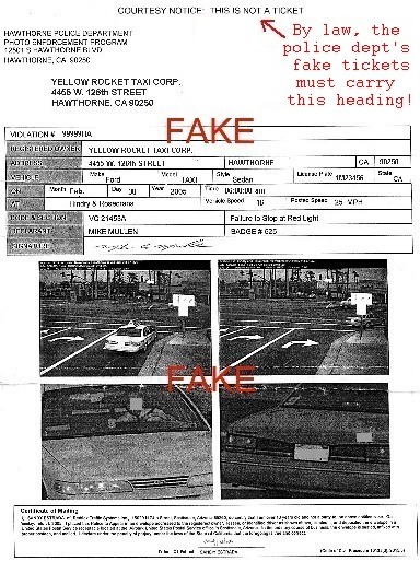 Fake red light camera ticket, aka Snitch Ticket